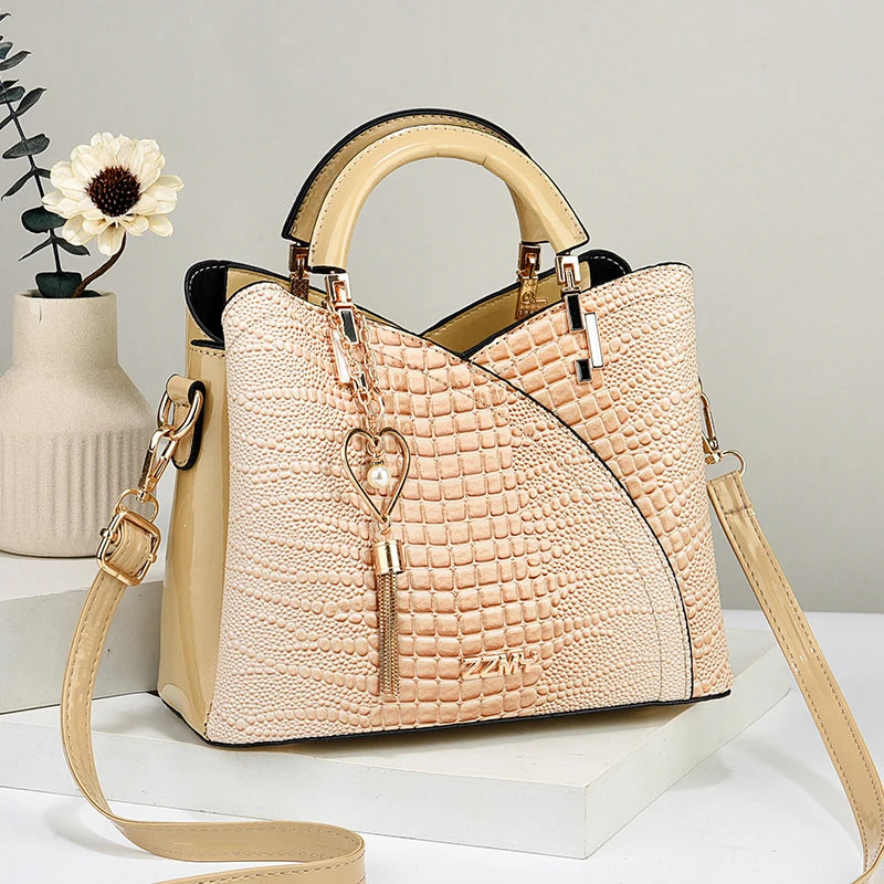 Versatile Casual Shoulder Bag-Crocodile Embossed PU Leather