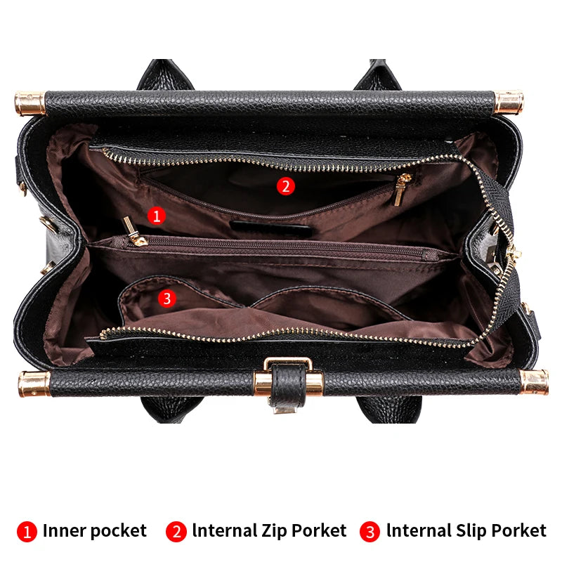 Fashion Leather Purse-Black Genuine Leather  Bag