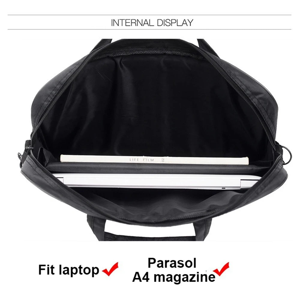 15.6–17 Inch Laptop Bag – Business Nylon Shoulder Briefcase with Zipper & Anti-Theft Design