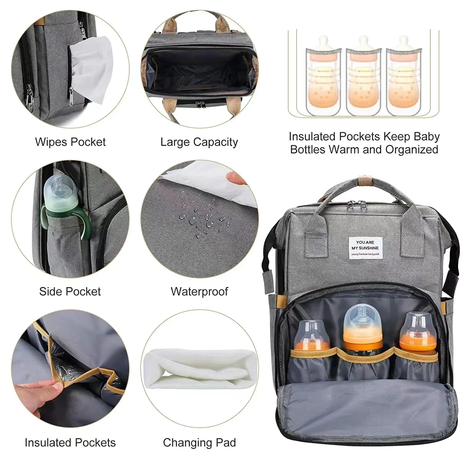 Foldable Baby Crib Backpack – Travel Nappy Bag with Insulated Compartments