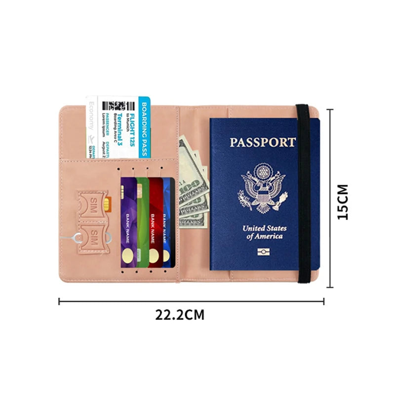 Vintage Passport Holder – PU Leather with ID & Card Slots