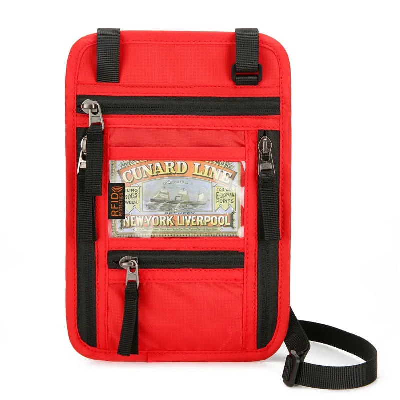 Oxford Fabric Travel Wallet – Waterproof RFID Neck Bag