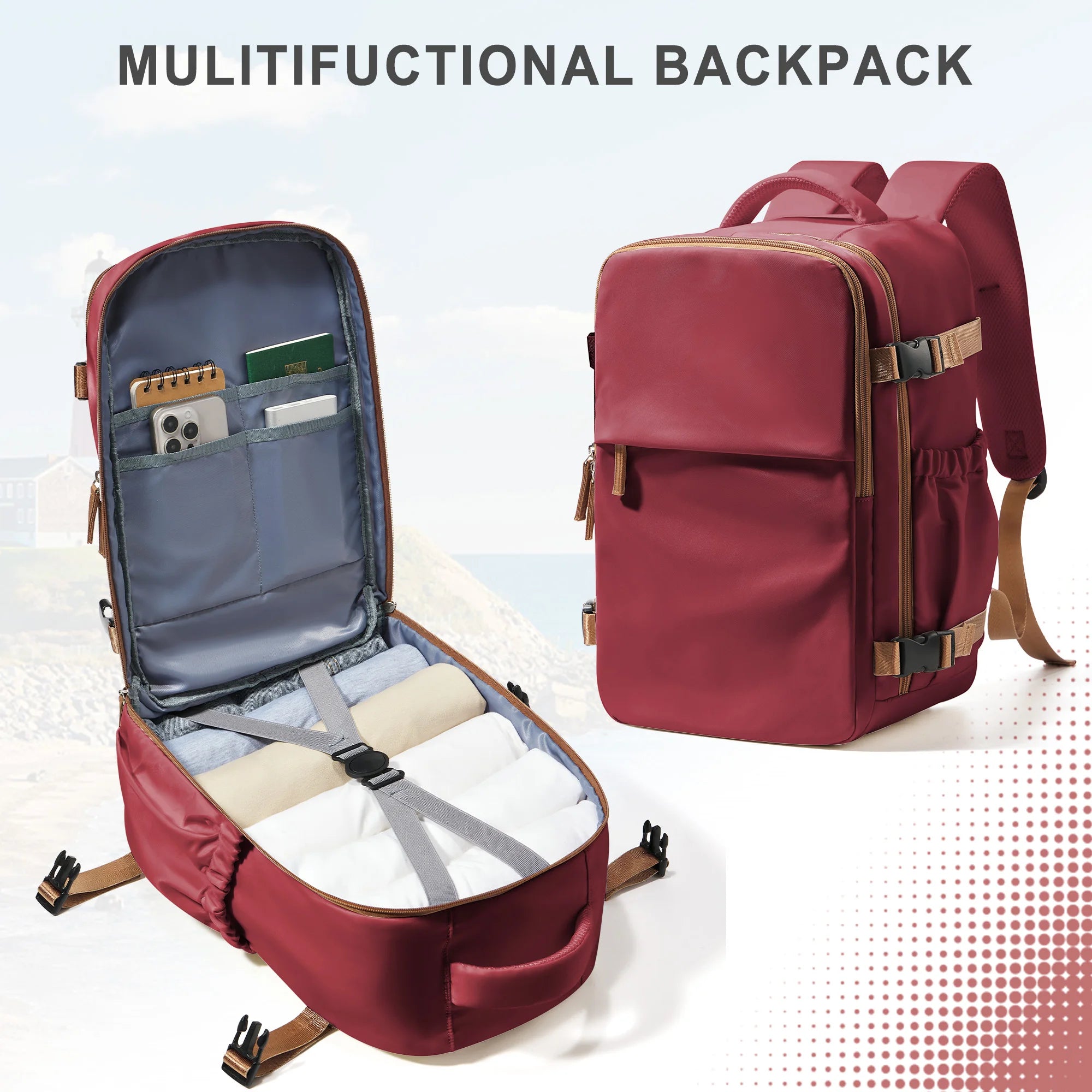 Compact Cabin Backpack – Travel & Laptop Bag
