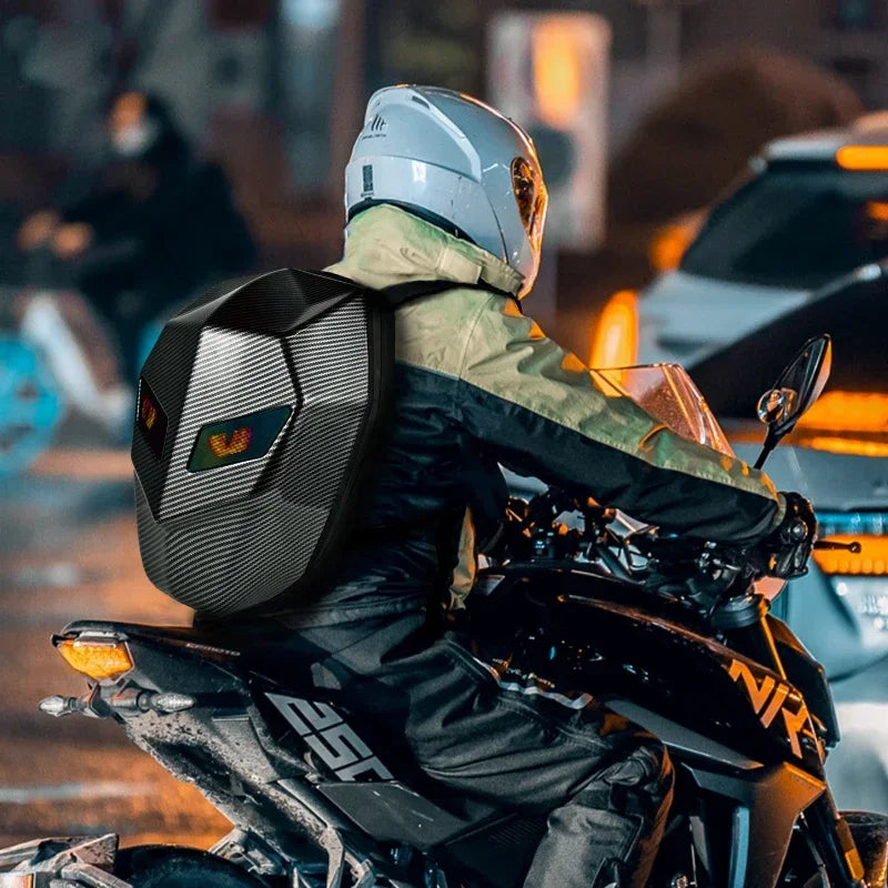 Smart LED Motorcycle Backpack – Programmable Display & Travel Laptop Bag
