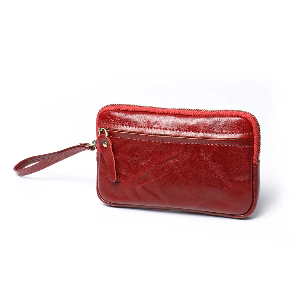 Classic Leather Zipper Coin Purse