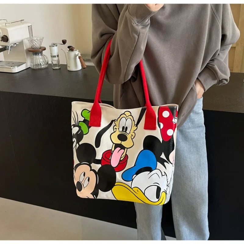 Versatile Mickey Canvas Handbag – Casual Tote Bag