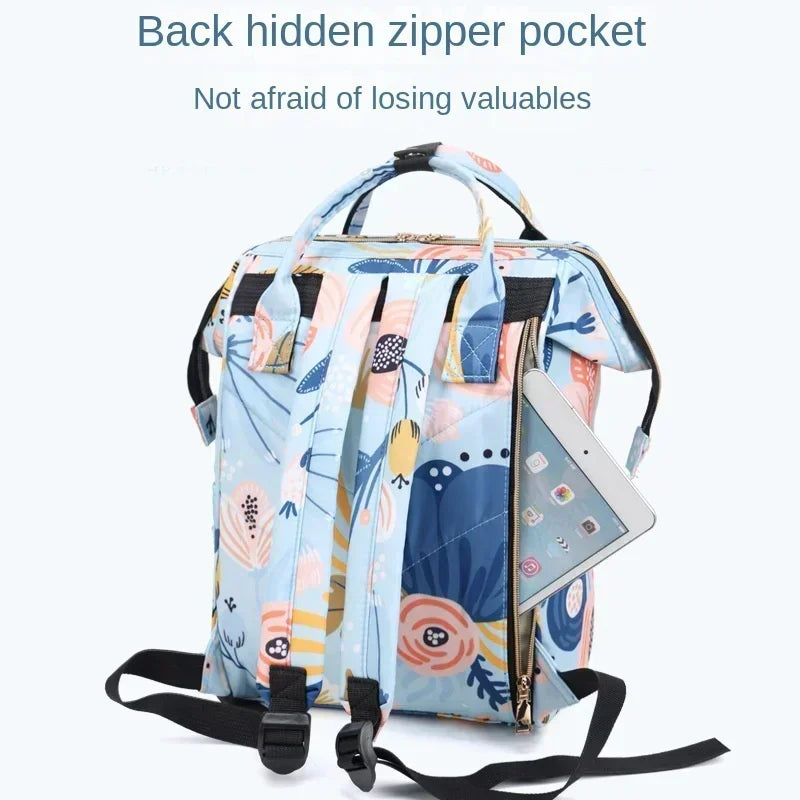 Fashion Print Nappy Backpack – Large Capacity Multi-Function Diaper Bag