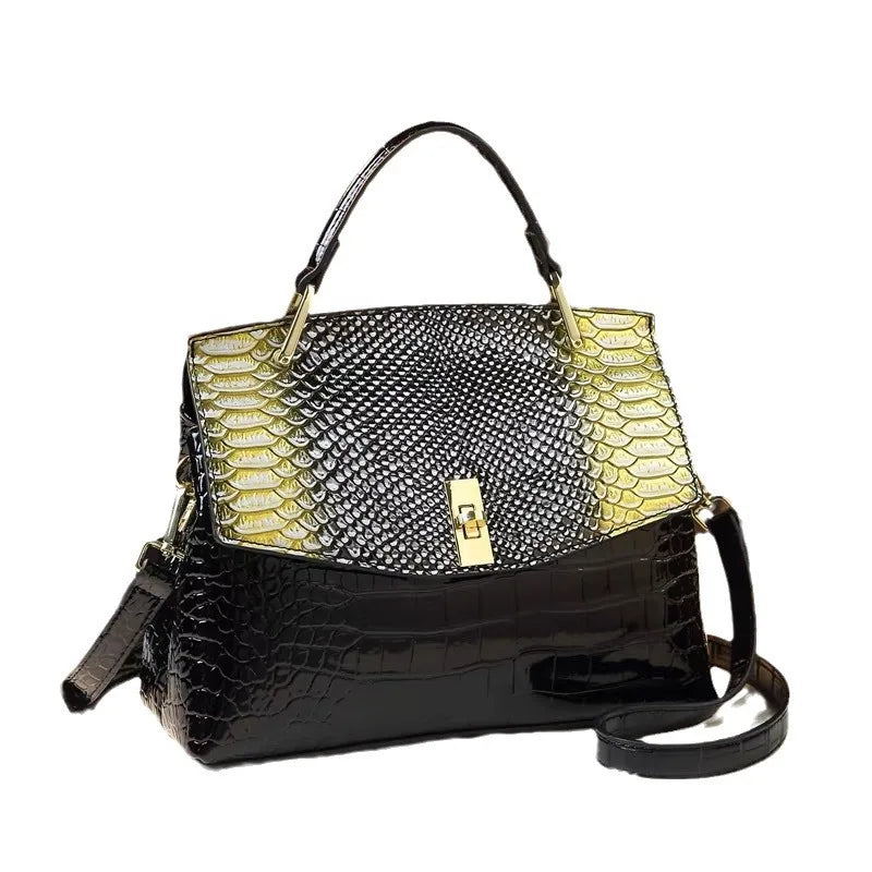 Luxury Patent PU Leather Crocodile Tote