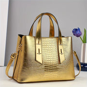 Luxury PU Leather Crocodile Pattern Bag – Colorful Shoulder & Tote Handbag