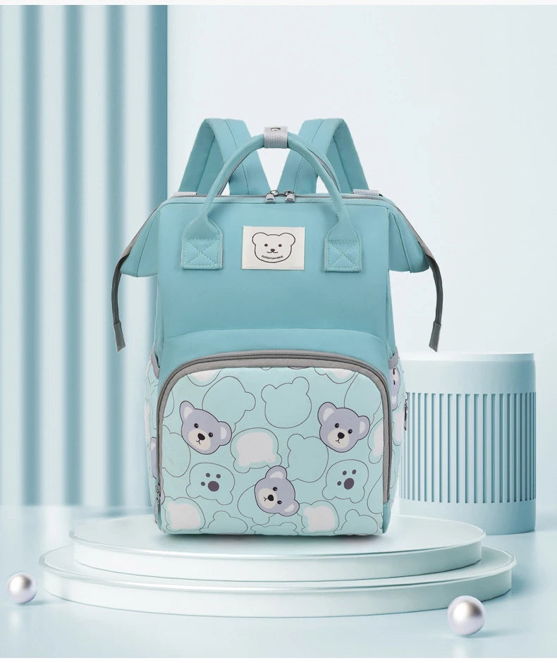 Baby Nappy Bag – Fashion Printed Bear Maternity Backpack for Moms
