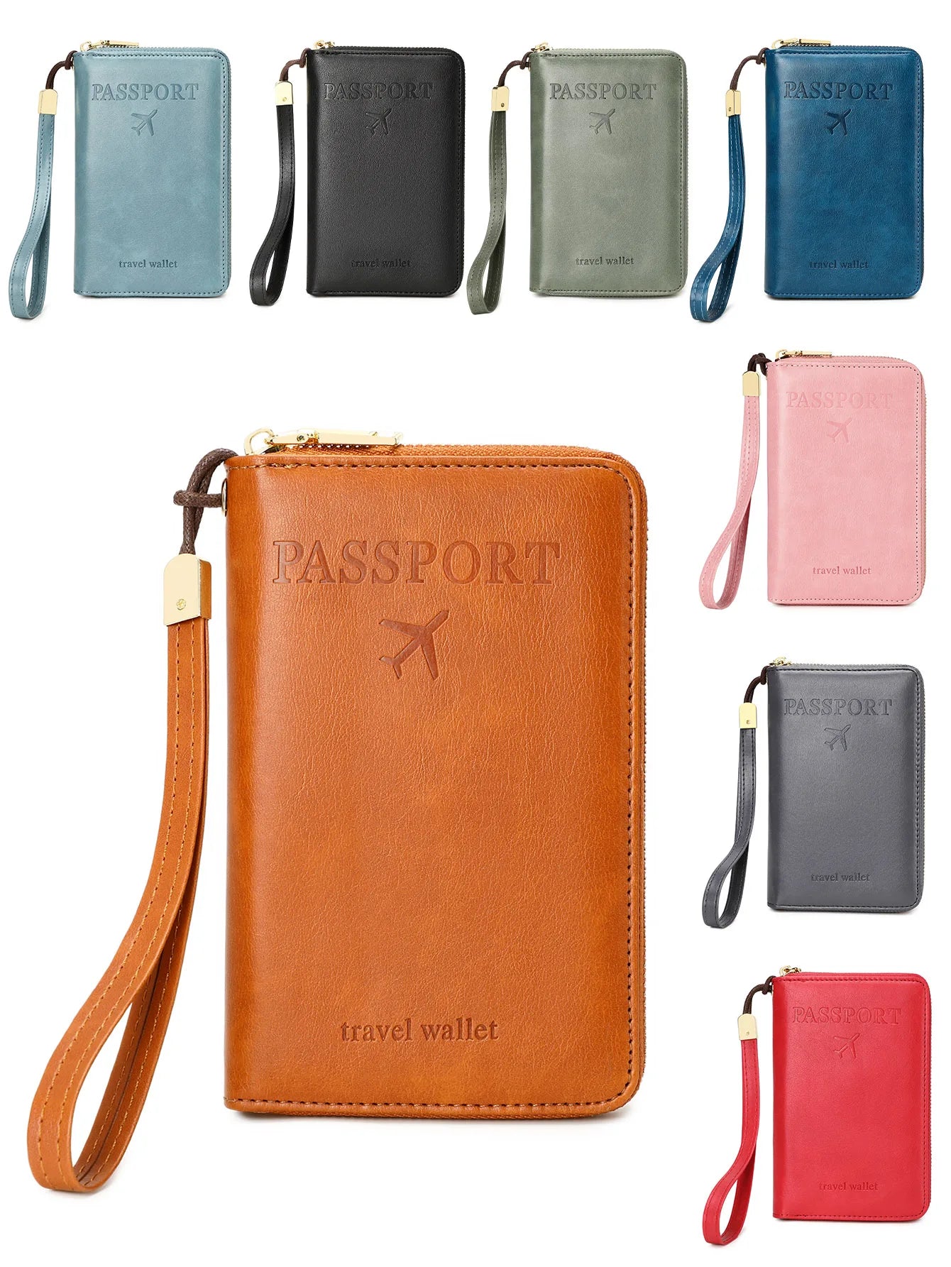 PU Leather Passport Holder – Large Capacity Travel Wallet