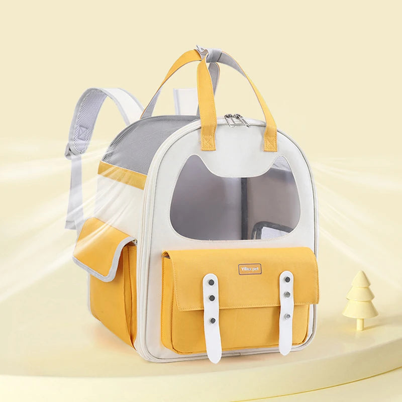 Bubble Cat Backpack Carrier – Transparent Foldable Pet Bag for Cats