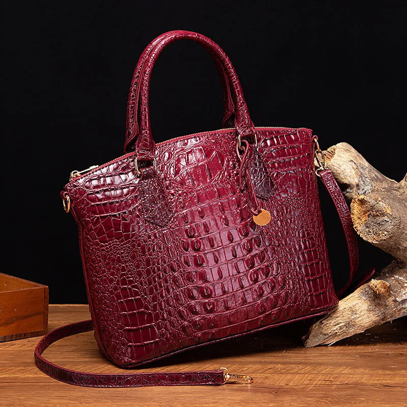Fashion Colorful Alligator Style Handbag – Retro Crocodile Pattern PU Leather