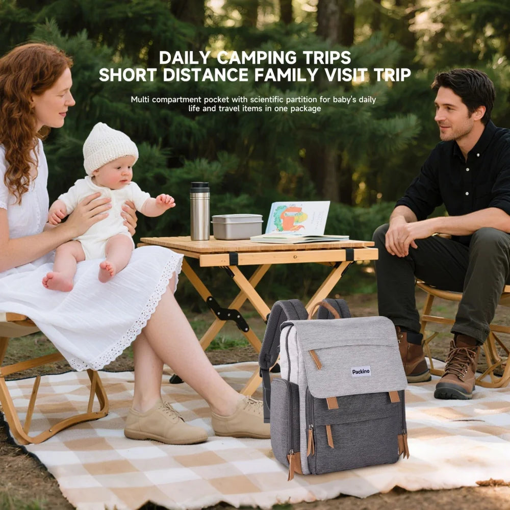 Hands-Free Baby Backpack – Large Capacity Stroller Diaper Bag