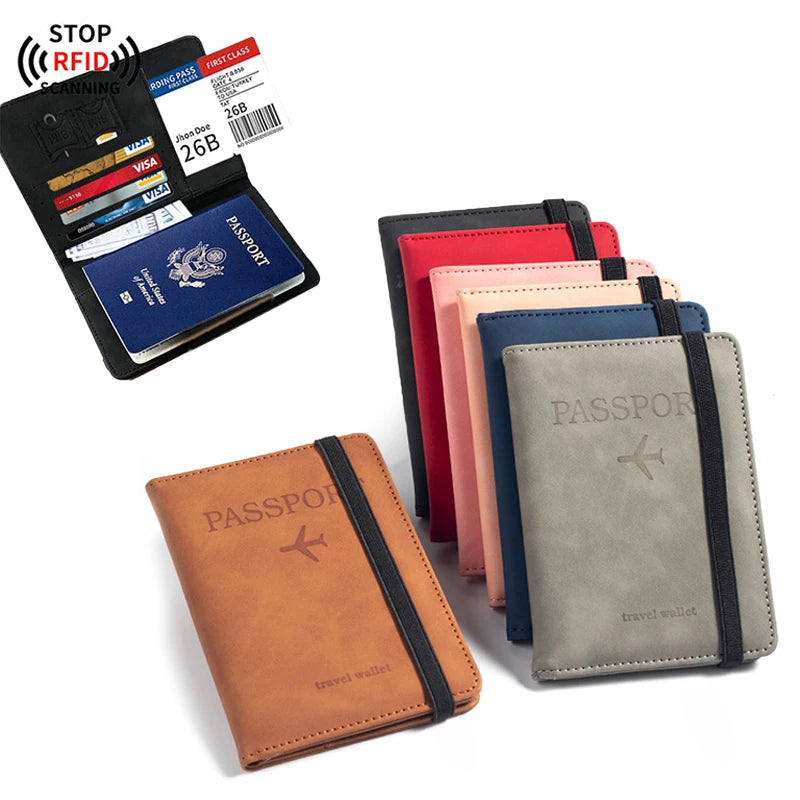 Vintage Passport Holder – PU Leather with ID & Card Slots