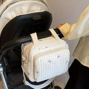 Nylon Diaper Bag with Bear Embroidery – Stroller Clip Travel Mommy Bag