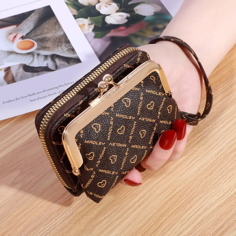 Floral Print Wallet with Wrist Strap