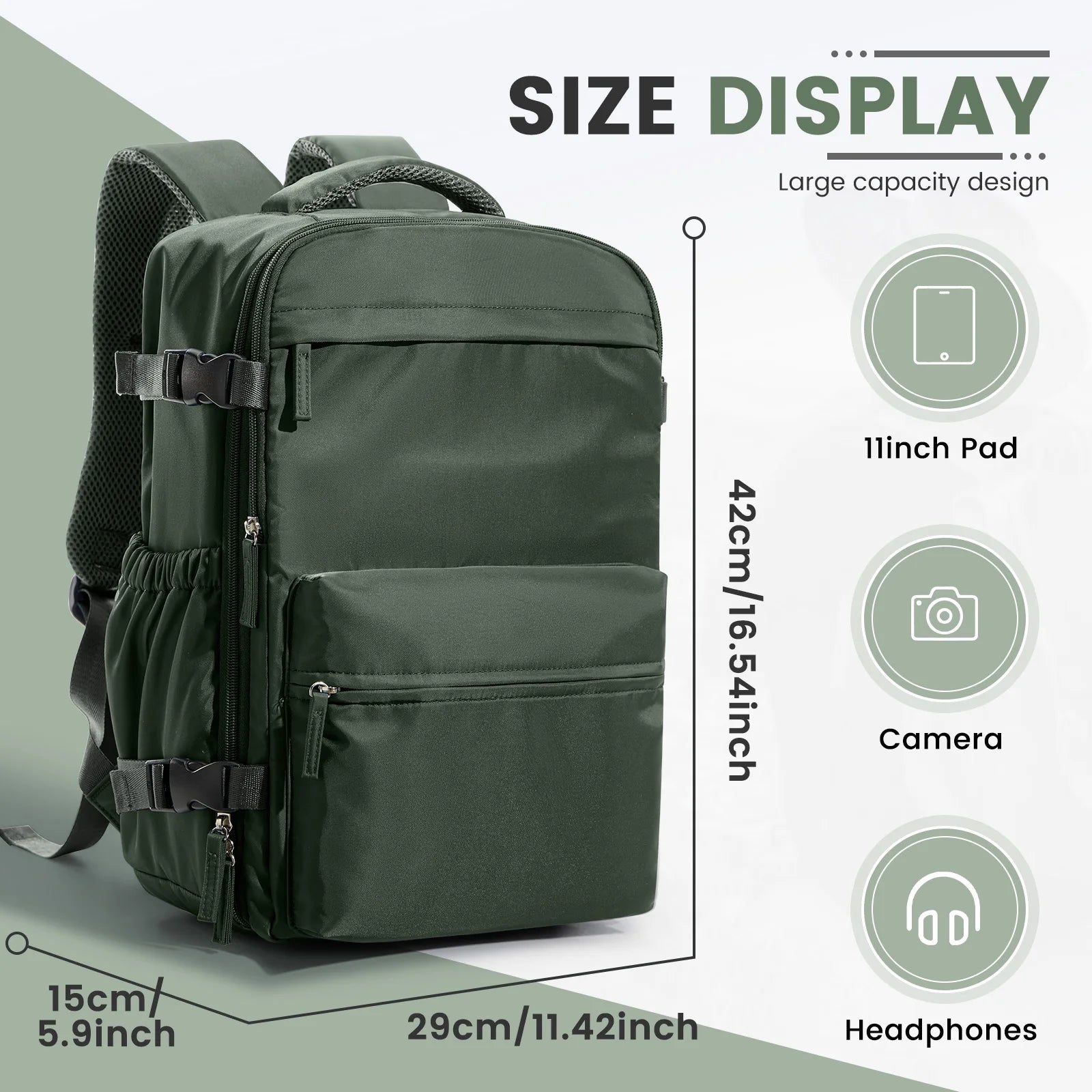 Ryanair 40x20x25 Cabin Backpack – Vacuum Compression Travel Laptop Backpack