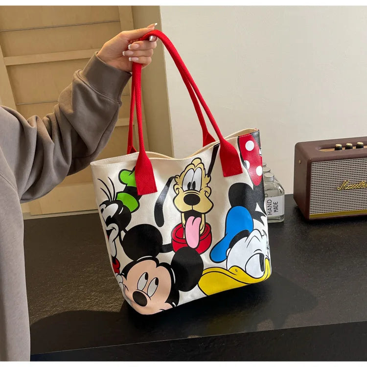Versatile Mickey Canvas Handbag – Casual Tote Bag