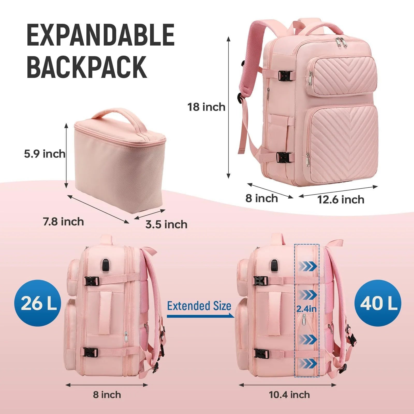 Multifunction Travel Backpack –Fits Ryanair 40x20x25 Bag