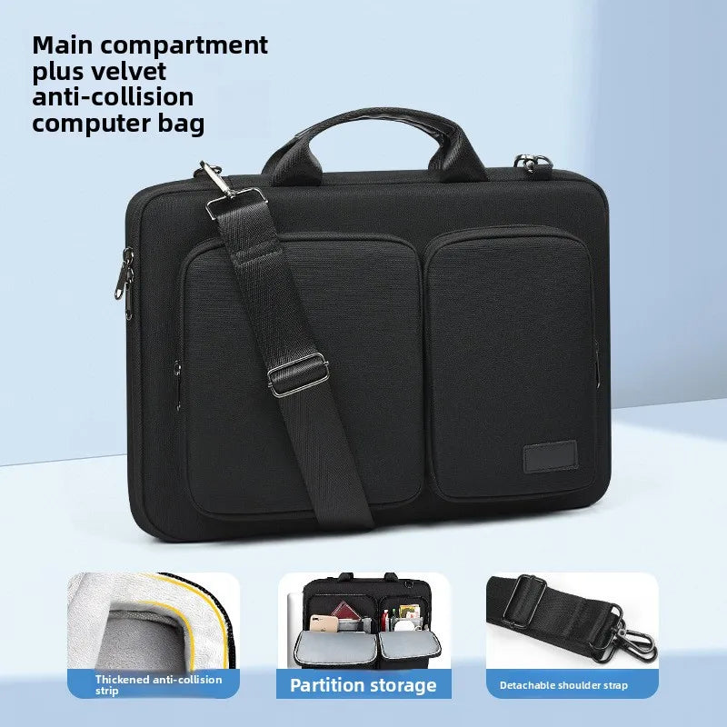 Slim Business Laptop Briefcase – Waterproof Shoulder Bag for MacBook