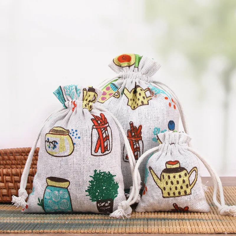 Eco-Friendly Cartoon Fabric Drawstring Bag