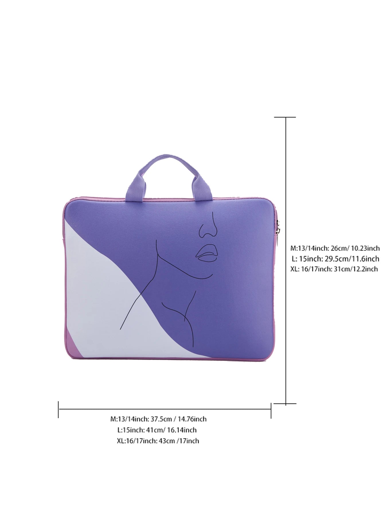 Trendy Heat Transfer Laptop Bag – 11–17 Inch Protective Case for Work,  School