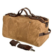 Military-Style Oil Wax Canvas Duffel Bag – Large Capacity Retro Travel Bag