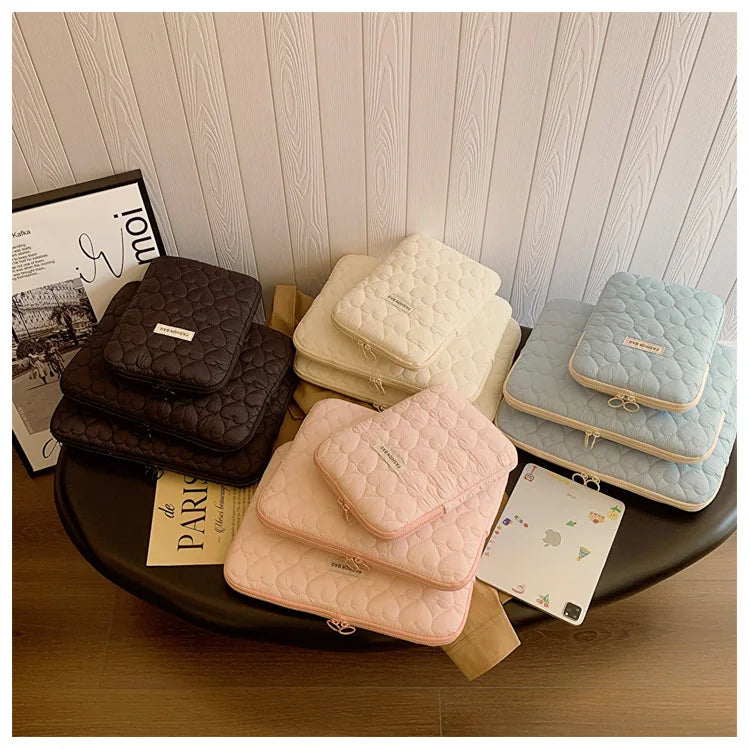 Cute Puffy Laptop & Tablet Sleeve Bag – MacBook Air 13, 13-14", 15-16" Notebook Pouch