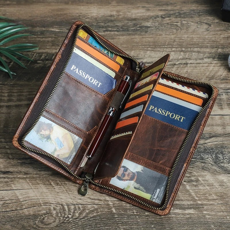 Slim Passport Organizer – Leather Case for Cards & Documents