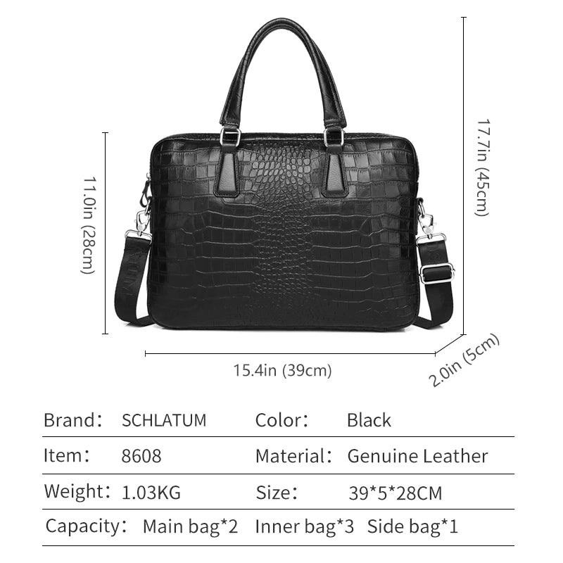 Luxury Leather Laptop Bag – 15.6-Inch Briefcase