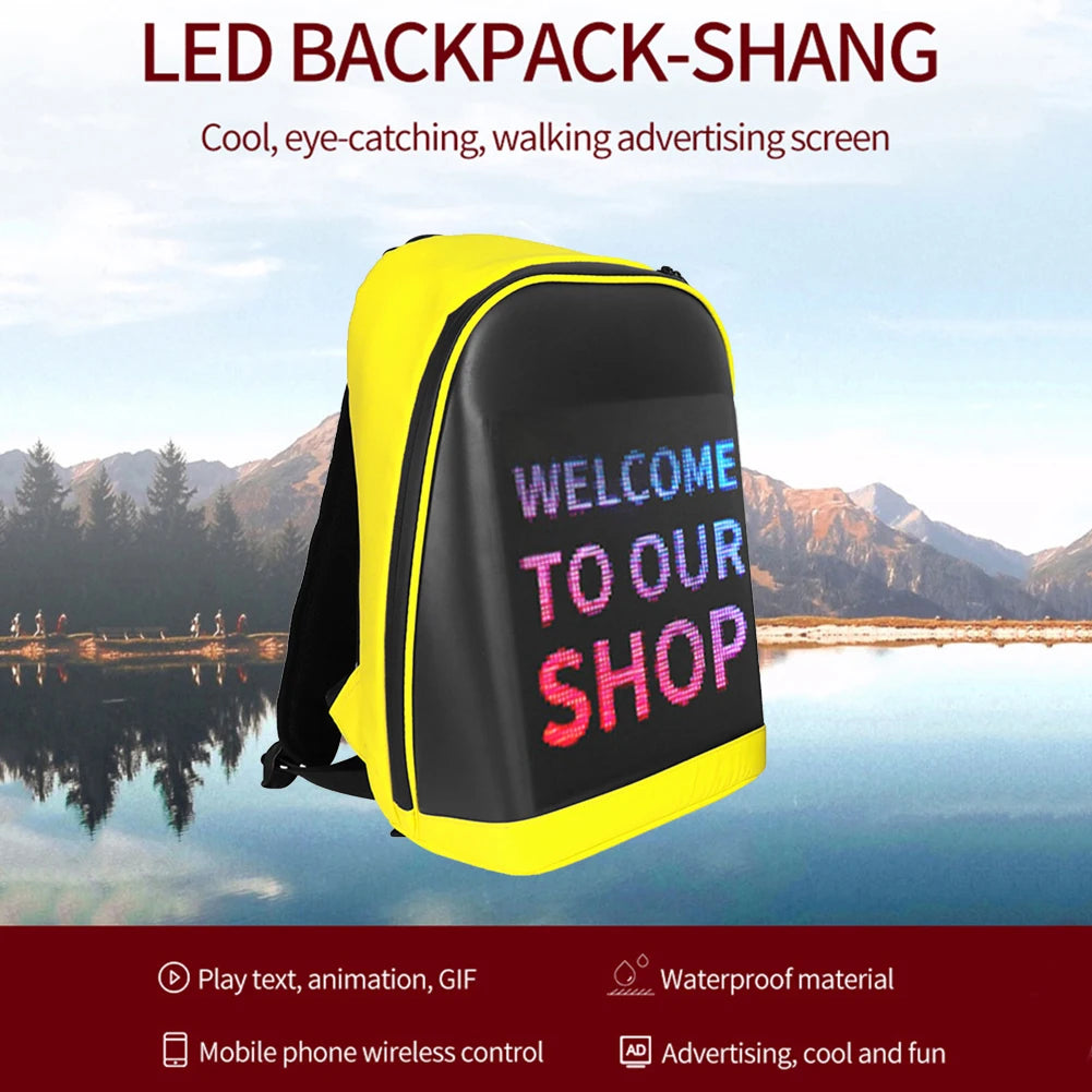 Durable LED Laptop Backpack for Women – Wireless APP-Controlled Display Bag