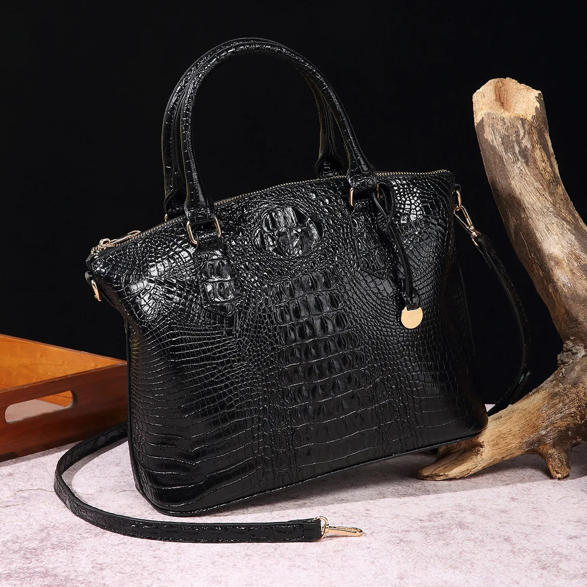 Fashion Colorful Alligator Style Handbag – Retro Crocodile Pattern PU Leather