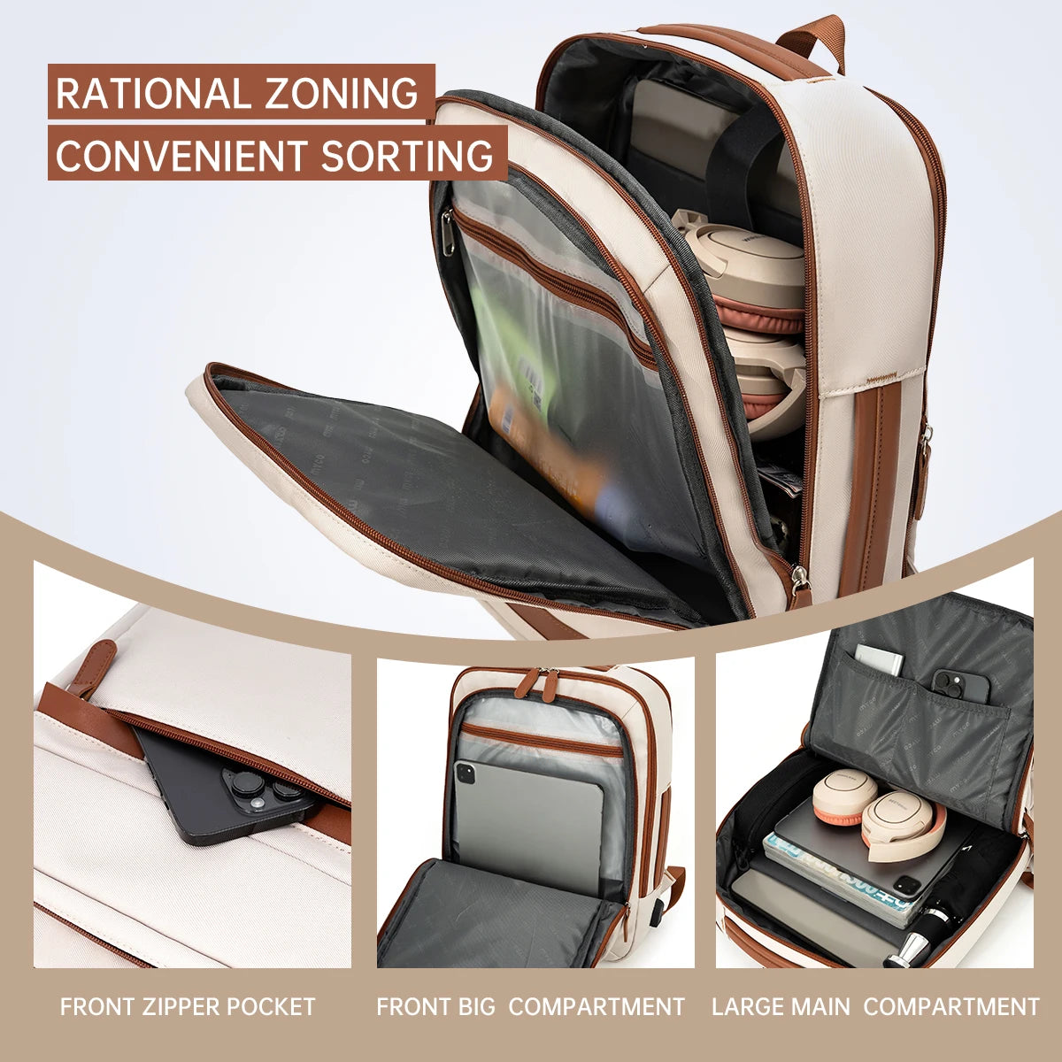 Durable USB charging backpack with waterproof design