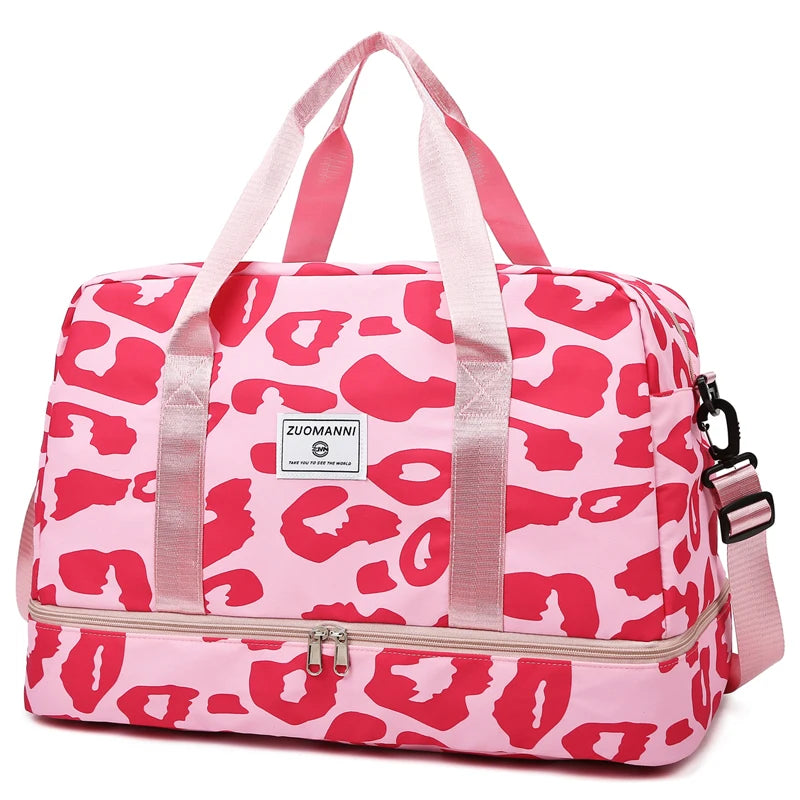 Stylish Animal Print Duffel Bag – Waterproof Nylon Bag