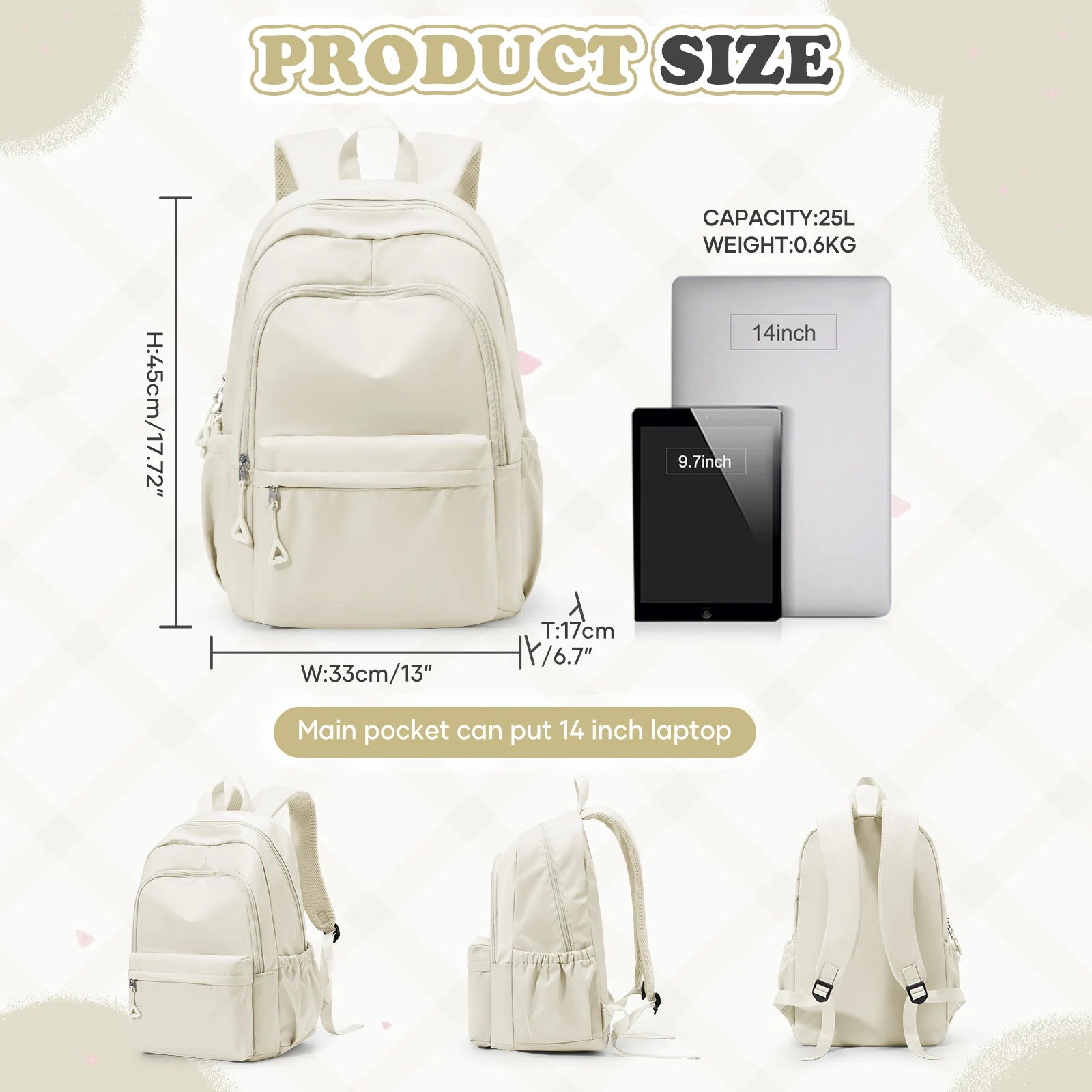 Fashionable Daily Backpack – Student Schoolbag & Laptop Travel Rucksack