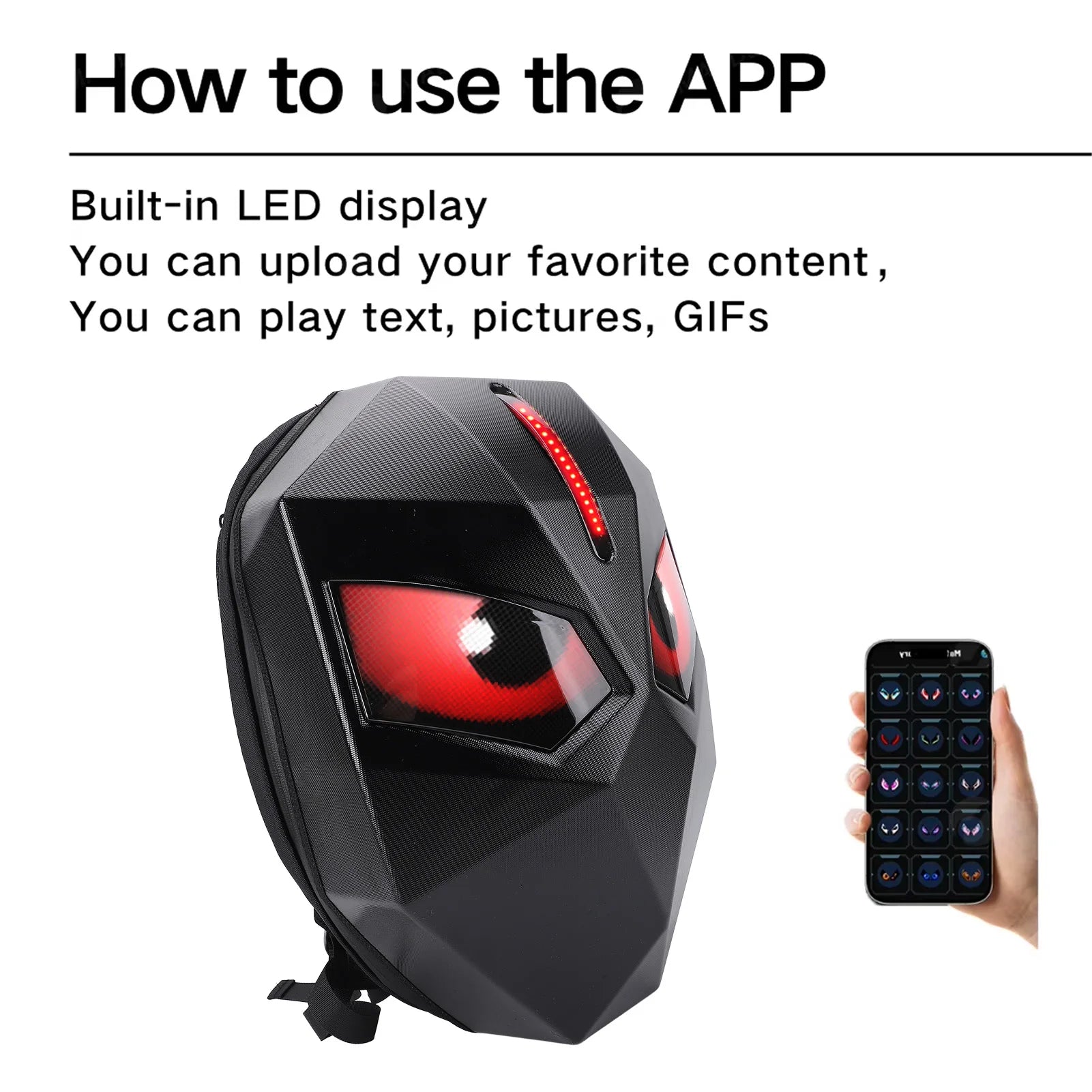 Multifunctional LED Backpack – Hard Shell Waterproof Commuter Bag