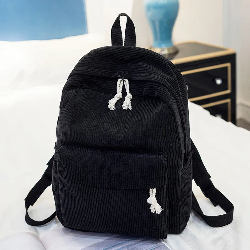 Soft Corduroy Fabric – Personalized Kids School Bag with Embroidery