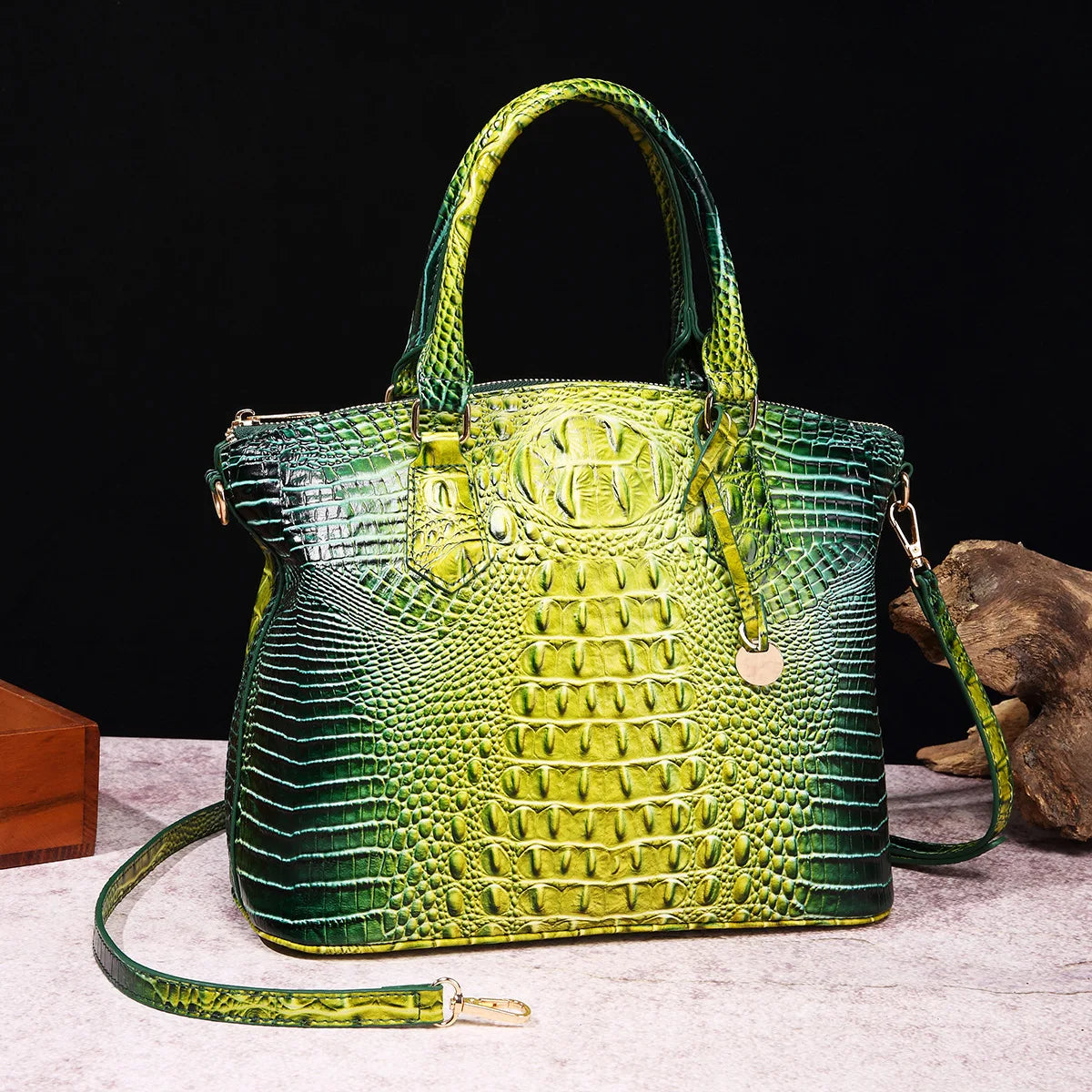 Fashion Colorful Alligator Style Handbag – Retro Crocodile Pattern PU Leather
