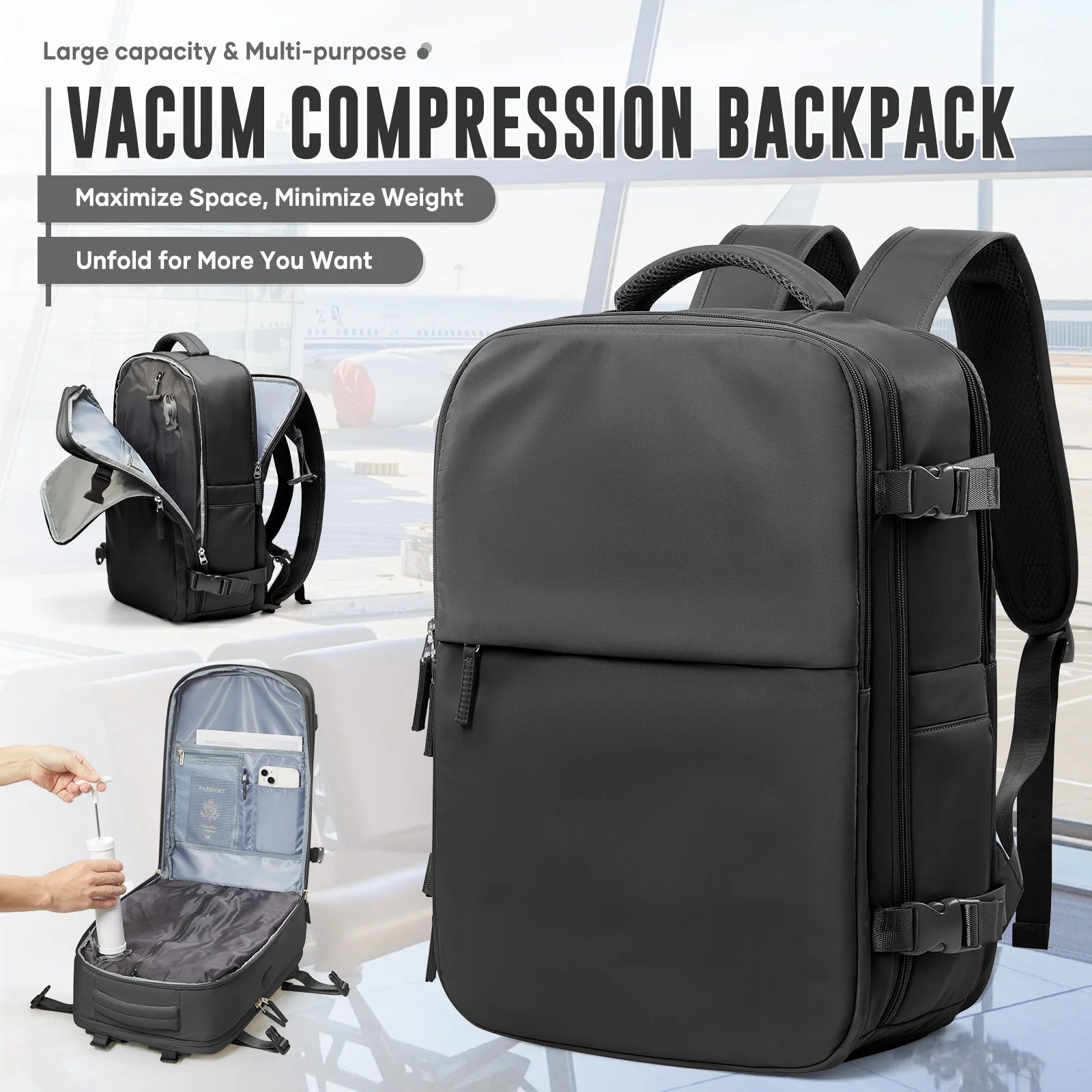 Smart Cabin Backpack with Vacuum Compression