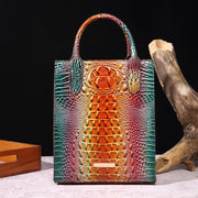 Vintage Crocodile Pattern Tote Bag – Luxury PU Leather Satchel