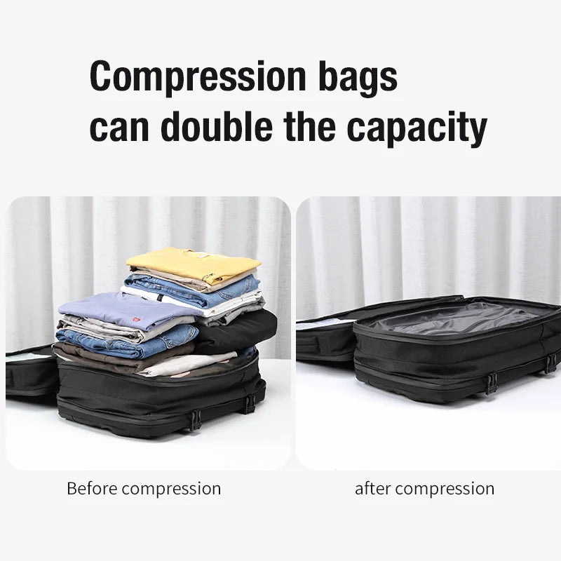 Large Capacity Travel Laptop Backpack – Expanded, Vacuum Compression, USB Charging