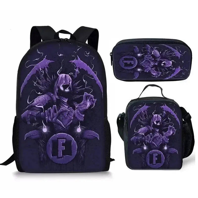 Fortnite Backpack 3PCS Set for Kids - Cool School Bag & Pencil Case
