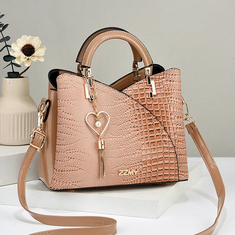 Versatile Casual Shoulder Bag-Crocodile Embossed PU Leather