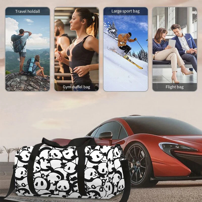 3D Cartoon Panda Travel Duffel Bag – Cute Hand Luggage