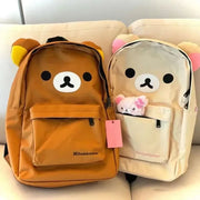 Miniso Cute Bear Cartoon Backpack – Large Capacity School & Travel Bag