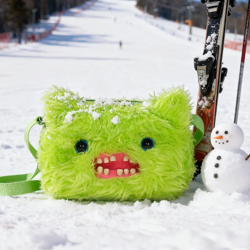 Original Fuggler Crossbody Bag Plush Toy – Cute Mr. Buttons Doll Bag