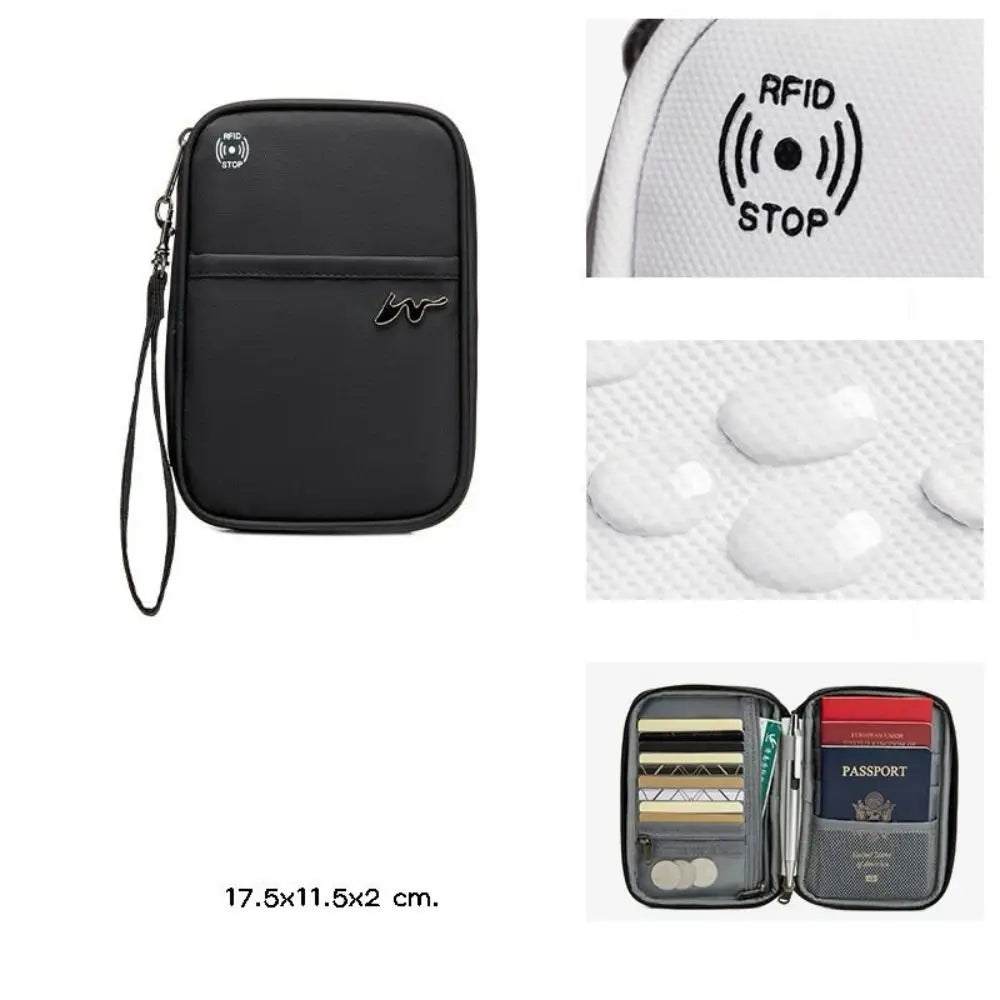 Portable RFID Card Holder – Polyester Travel Passport Case