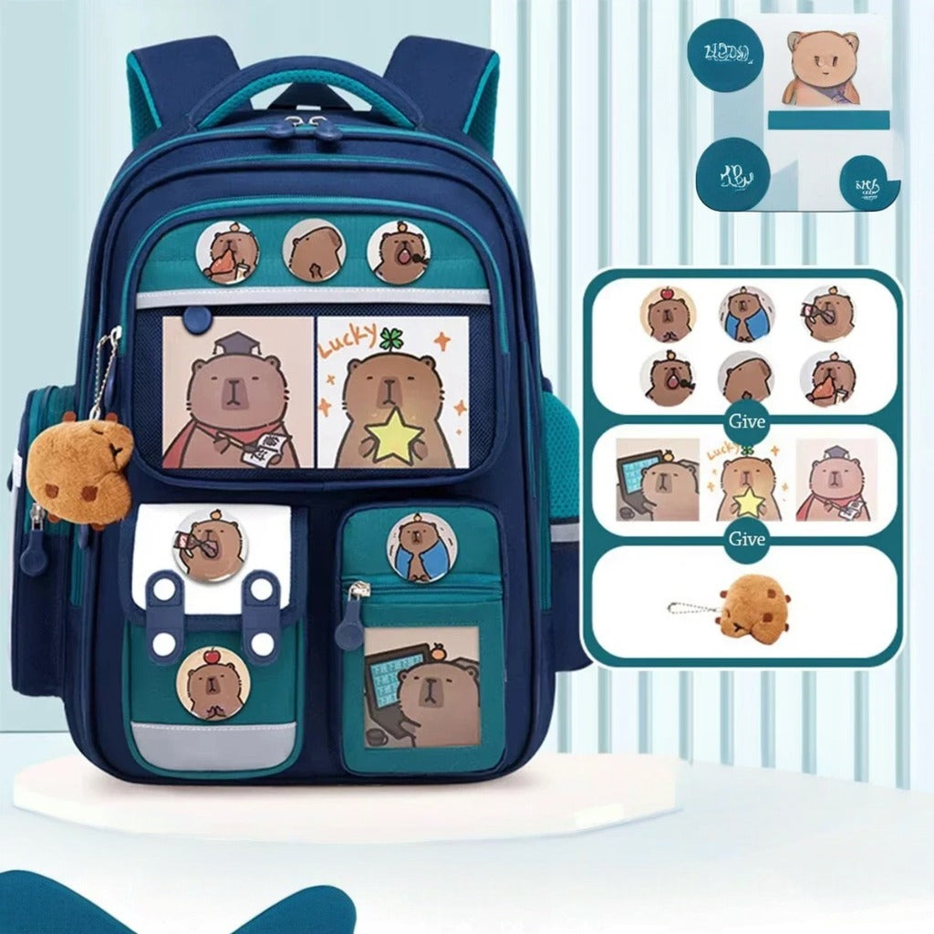 Capybara Cartoon Backpack – Large Capacity Waterproof Bag