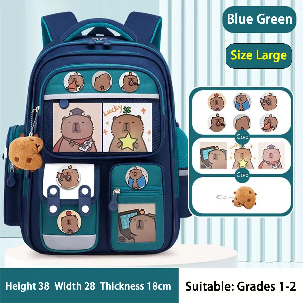 Capybara Cartoon Backpack – Large Capacity Waterproof Bag